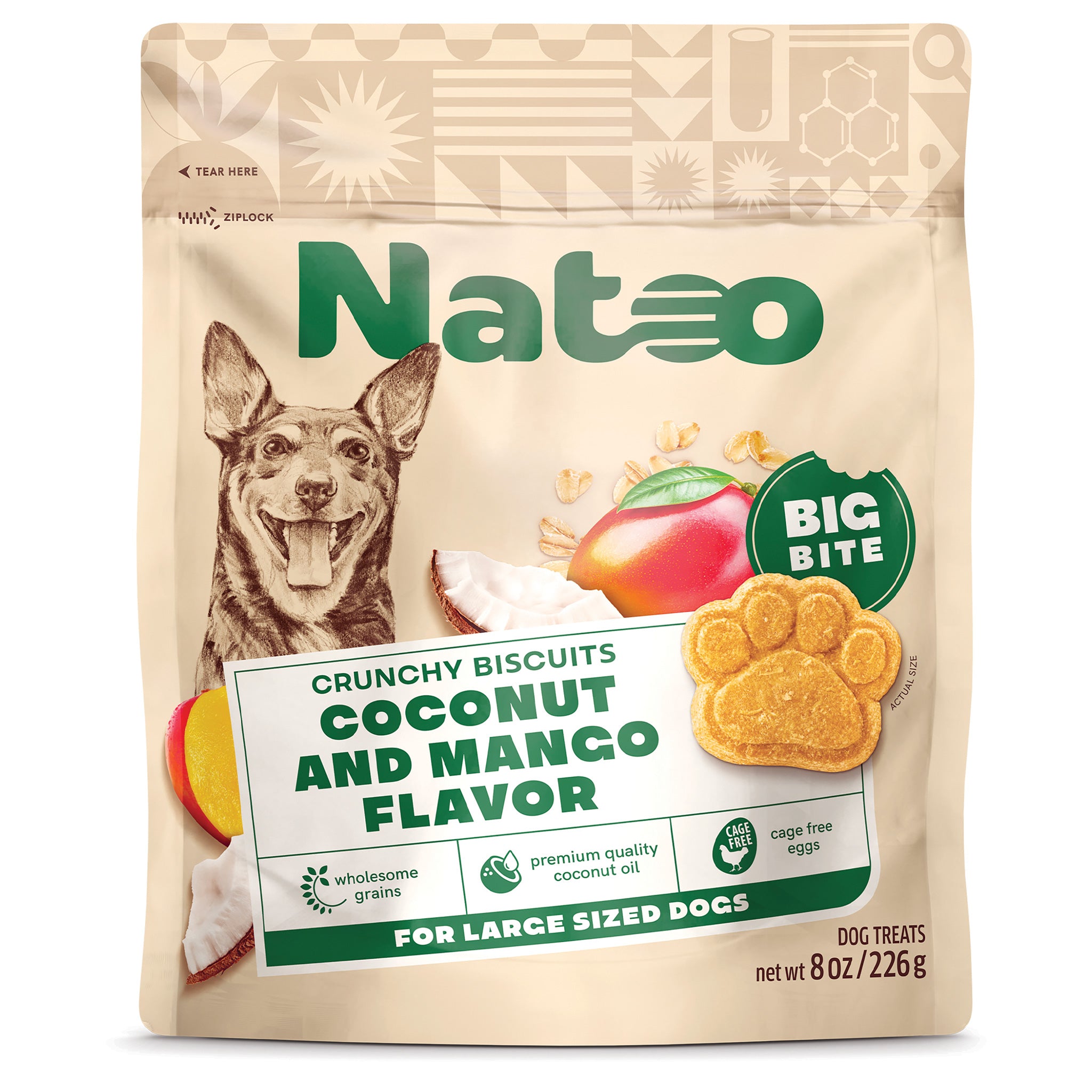 Natoo Crunchy Biscuits Coconut And Mango Flavor - BIG BITES